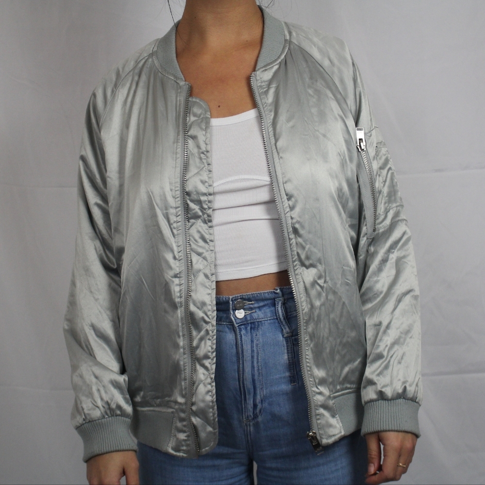 UNIF x Urban Outfitters Silver Bomber Jacket